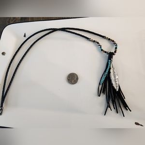 Silpada Black Leather beaded necklace